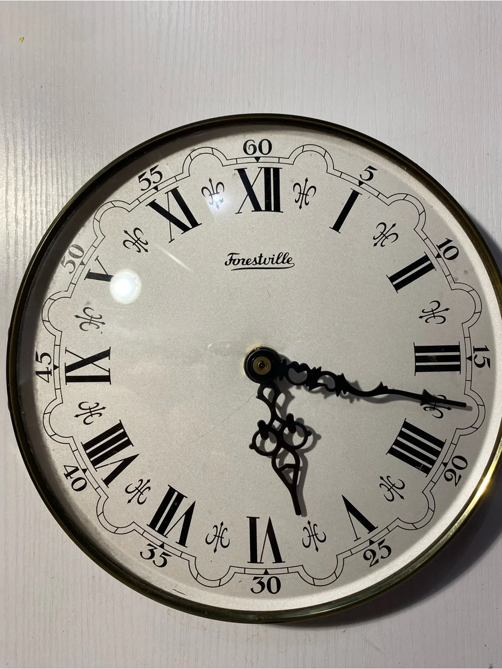 Vintage Forestville Wall Clock Working Junghans W738 Quartz Movement Germany